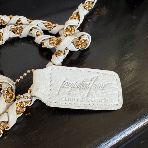 Jacqueline Ferrar Genuine Leather Quilted Shoulder Bag purse designer neutral - Picture 3 of 10